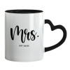 Mug heart black handle, ceramic, 330ml