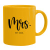 Ceramic coffee mug yellow, 330ml