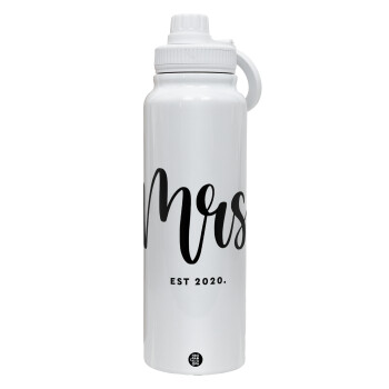 Mr & Mrs (Mrs), 1L Stainless Steel Thermal Bottle with Phone Holder & Double Wall Insulation