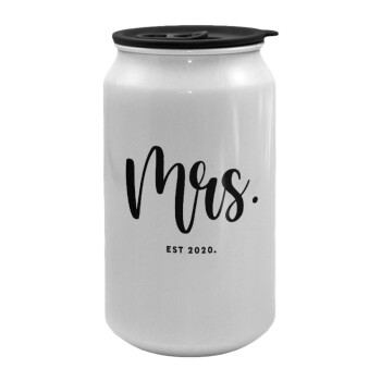 Mr & Mrs (Mrs), Κούπα ταξιδιού μεταλλική με καπάκι (tin-can) 500ml