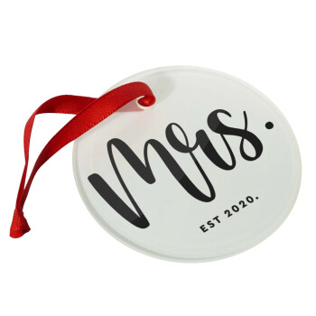 Mr & Mrs (Mrs), Χριστουγεννιάτικο στολίδι γυάλινο 9cm