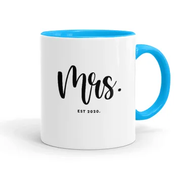 Mr & Mrs (Mrs), Κούπα χρωματιστή γαλάζια, κεραμική, 330ml