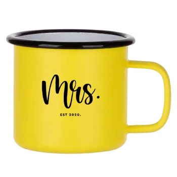 Mr & Mrs (Mrs), Metallic enamel MATT Yellow cup 360ml