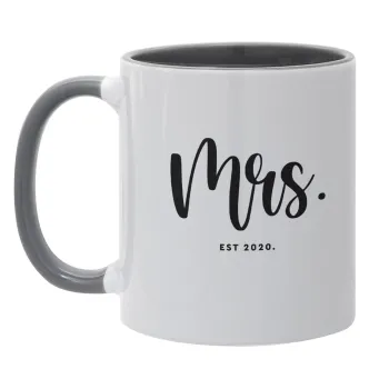 Mr & Mrs (Mrs), Mug colored grey, ceramic, 330ml