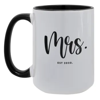 Mr & Mrs (Mrs), Κούπα Mega 15oz, κεραμική Μαύρη, 450ml