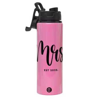 Mr & Mrs (Mrs), Metallic water bottle with safety lid, 850ml aluminum