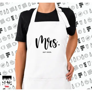 Mr & Mrs (Mrs), Ποδιά μακριά Σεφ ολόσωμη με τσέπες white (ΕΝΗΛΙΚΩΝ)