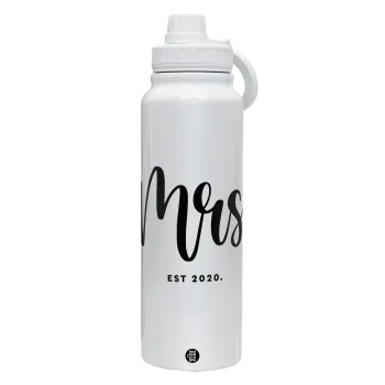 Mr & Mrs (Mrs), 1L Stainless Steel Thermal Bottle with Phone Holder & Double Wall Insulation