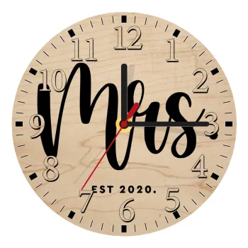 Mr & Mrs (Mrs), Ρολόι τοίχου ξύλινο plywood (20cm)