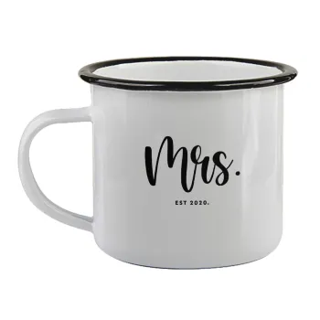 Mr & Mrs (Mrs), Κούπα εμαγιέ με μαύρο χείλος 360ml