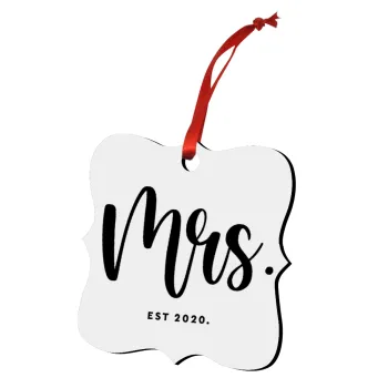 Mr & Mrs (Mrs), Christmas ornament polygon wooden 7.5cm