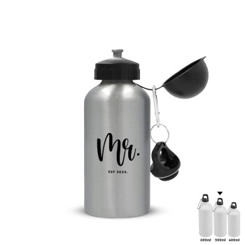 Mr & Mrs (Mr), Metallic water jug, Silver, aluminum 500ml
