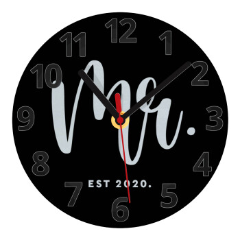 Mr & Mrs (Mr), Ρολόι τοίχου γυάλινο (20cm)