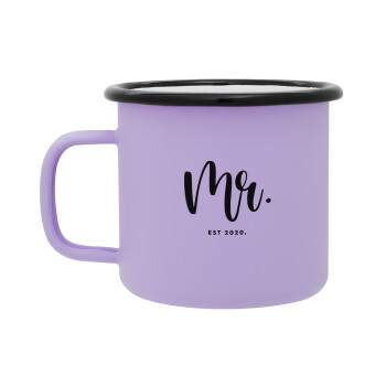 Mr & Mrs (Mr), Κούπα Μεταλλική εμαγιέ ΜΑΤ Light Pastel Purple 360ml