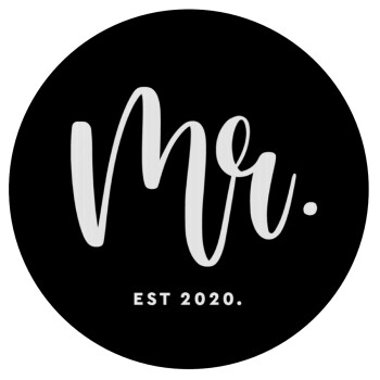 Mr & Mrs (Mr), Mousepad Round 20cm