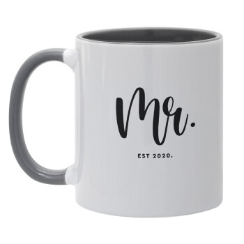 Mr & Mrs (Mr), Mug colored grey, ceramic, 330ml