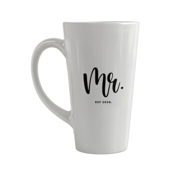 Mr & Mrs (Mr), Κούπα κωνική Latte Μεγάλη, κεραμική, 450ml