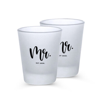 Mr & Mrs (Mr), Σφηνοπότηρα γυάλινα 45ml του πάγου (2 τεμάχια)