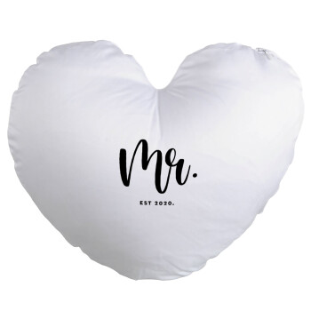 Mr & Mrs (Mr), Μαξιλάρι καναπέ καρδιά 40x40cm περιέχεται το  γέμισμα