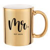 Mug ceramic, gold mirror, 330ml