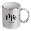 Mug ceramic, silver mirror, 330ml