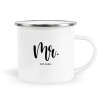 Metallic enamel cup white 360ml