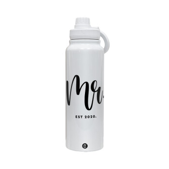 Mr & Mrs (Mr), 1L Stainless Steel Thermal Bottle with Phone Holder & Double Wall Insulation
