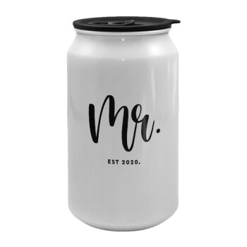 Mr & Mrs (Mr), Κούπα ταξιδιού μεταλλική με καπάκι (tin-can) 500ml