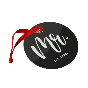 Mr & Mrs (Mr), Χριστουγεννιάτικο στολίδι γυάλινο 9cm