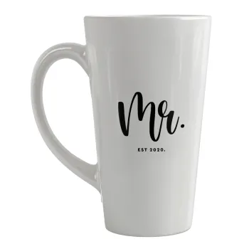 Mr & Mrs (Mr), Κούπα κωνική Latte Μεγάλη, κεραμική, 450ml
