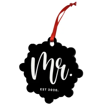 Mr & Mrs (Mr), Στολίδι Χριστουγεννιάτικο στολίδι snowflake ξύλινο 7.5cm