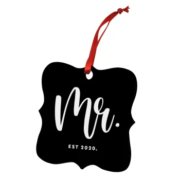 Mr & Mrs (Mr), Christmas ornament polygon wooden 7.5cm