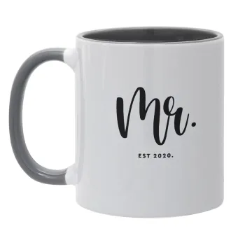 Mr & Mrs (Mr), Mug colored grey, ceramic, 330ml