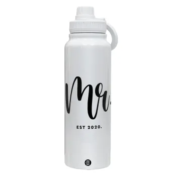 Mr & Mrs (Mr), 1L Stainless Steel Thermal Bottle with Phone Holder & Double Wall Insulation