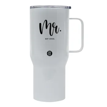 Mr & Mrs (Mr), Mega Stainless steel Tumbler with lid, double wall 750L