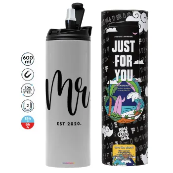 Mr & Mrs (Mr), Tumbler stainless steel GREY 600ml