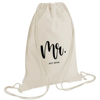 Mr & Mrs (Mr), Backpack bag GYMBAG natural (28x40cm)