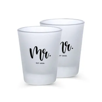 Mr & Mrs (Mr), Σφηνοπότηρα γυάλινα 45ml του πάγου (2 τεμάχια)