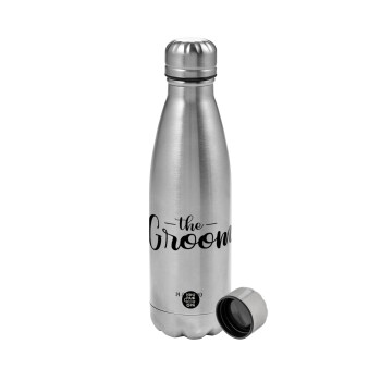 Groom & Bride (Groom), Metallic water bottle, stainless steel, 750ml