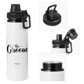 Groom & Bride (Groom), Metal water bottle with safety cap, aluminum 850ml