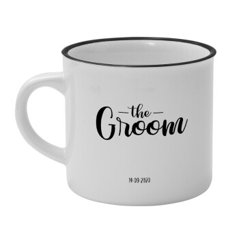 Groom & Bride (Groom), Κούπα κεραμική vintage Λευκή/Μαύρη 230ml