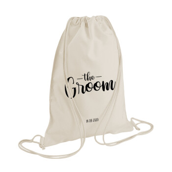 Groom & Bride (Groom), Τσάντα πλάτης πουγκί GYMBAG natural (28x40cm)