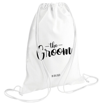 Groom & Bride (Groom), Backpack pouch GYMBAG white (28x40cm)