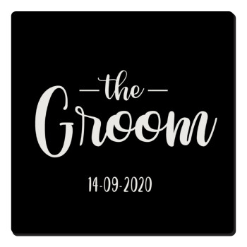 Groom & Bride (Groom), Τετράγωνο μαγνητάκι ξύλινο 6x6cm