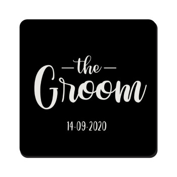 Groom & Bride (Groom), Τετράγωνο μαγνητάκι ξύλινο 9x9cm