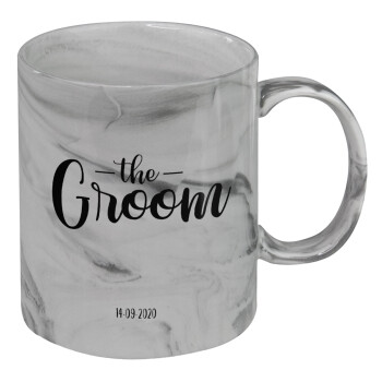 Groom & Bride (Groom), Mug ceramic marble style, 330ml