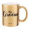 Groom & Bride (Groom), Κούπα κεραμική, χρυσή καθρέπτης, 330ml