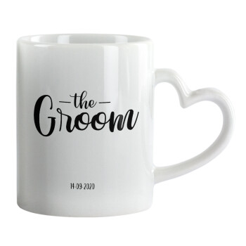 Groom & Bride (Groom), Mug heart handle, ceramic, 330ml