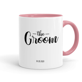 Groom & Bride (Groom), Mug colored pink, ceramic, 330ml