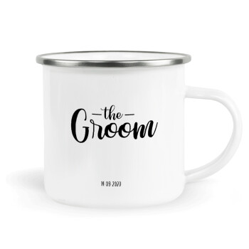 Groom & Bride (Groom), Metallic enamel cup white 360ml